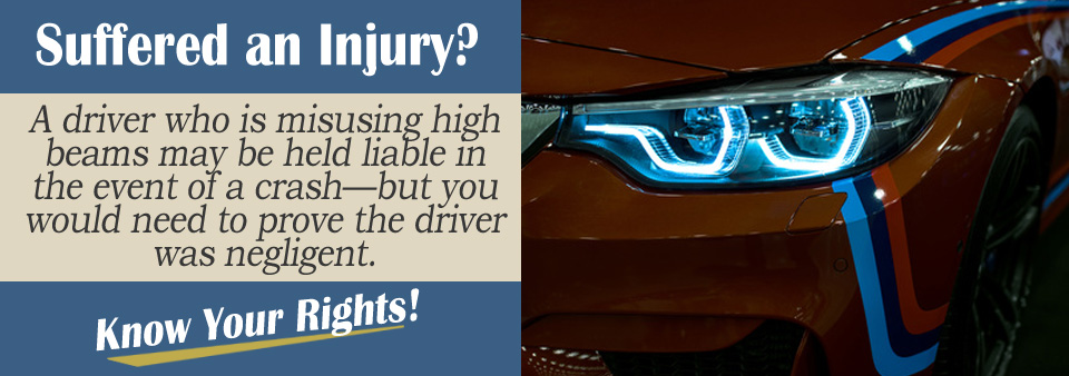 Is the Other Driver Liable If Their High Beams Caused My Crash?