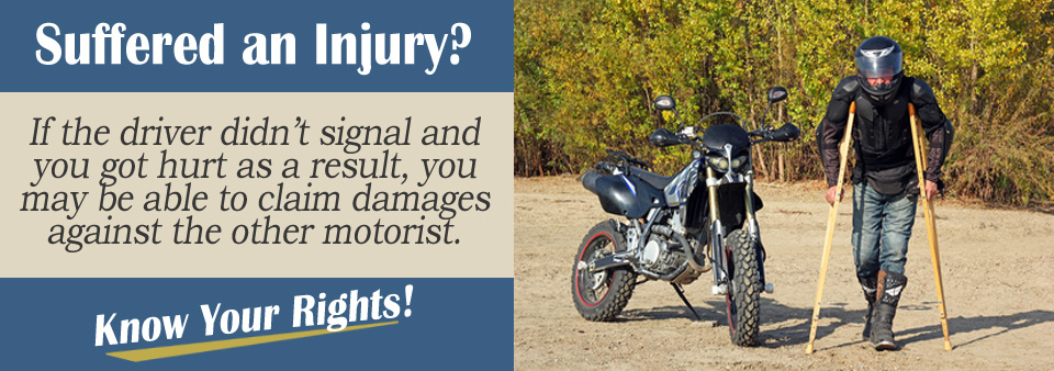 Crashed Motorcycle Due to driver not signalling